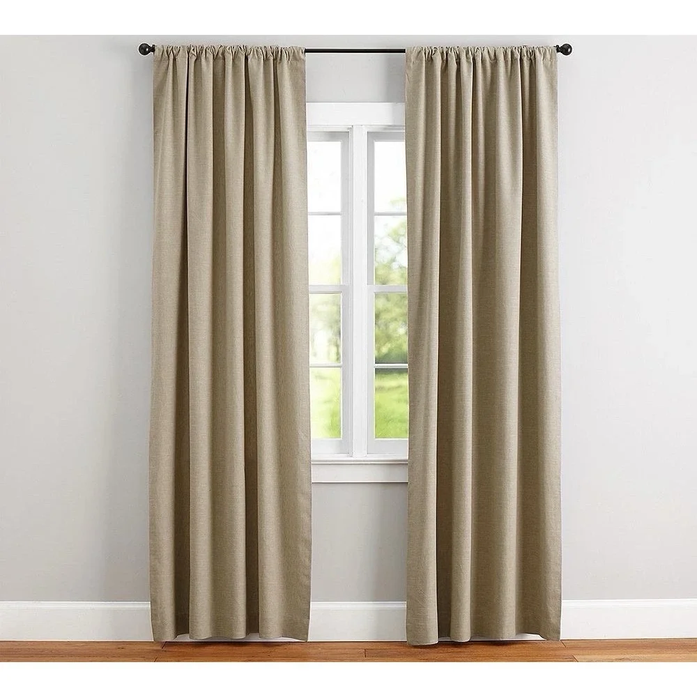 Pottery Barn Emery Linen Blackout Curtain Panel 100x84 Oatmeal‎ x 2  $718 Retail